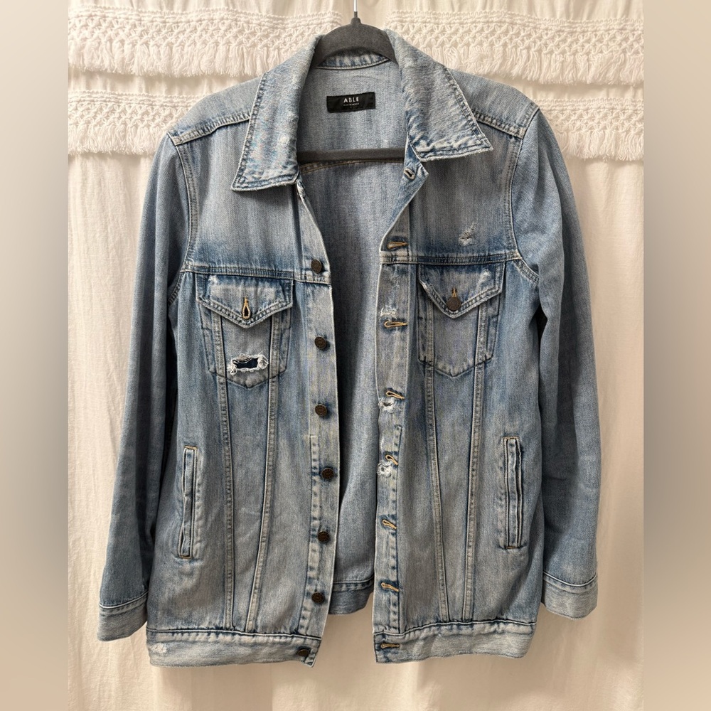 ABLE The Long Merly Denim Jacket - Size Large